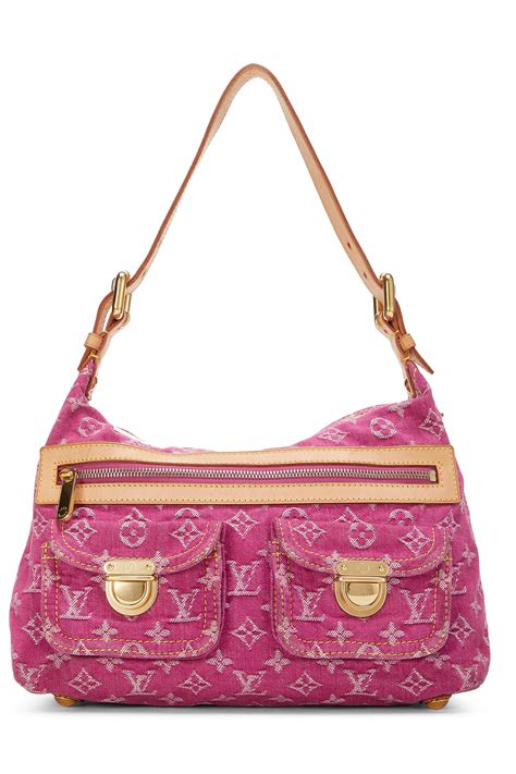 louis vuitton pink monogram bag|Louis Vuitton pink denim bag.